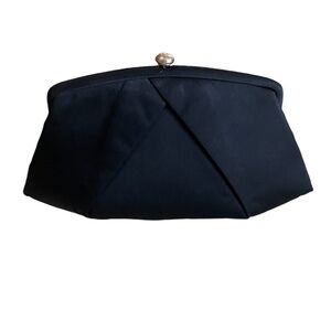 VINTAGE MM‎ FAILLE BLACK SATIN CLUTCH